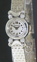 Pre-Owned LONGINES 14KT WHITE GOLD W/ 4 DIAMONDS