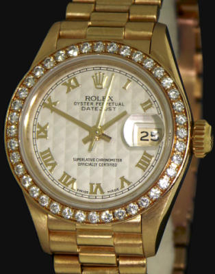 Rolex 18kt Gold Datejust W/Diamonds 69258 - Pre-Owned Ladies Watches