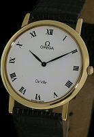 Pre-Owned OMEGA 18KT GOLD WHITE DIAL