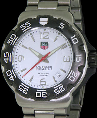 tag heuer f1 white face