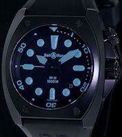 Pre-Owned BELL & ROSS MARINE BLACK PVD WITH BLUE