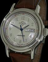 Pre-Owned GEVRIL GV2 DAY/DATE SILVER TEXTURED