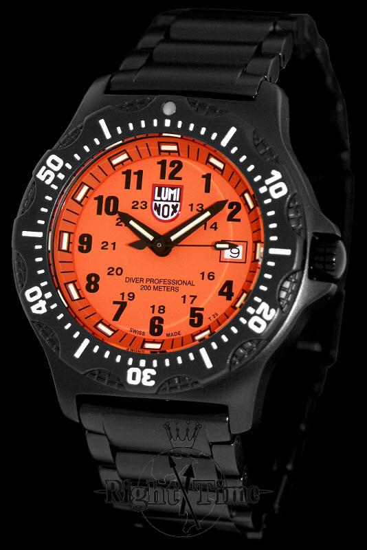 Black Ops Orange Dial Bracelet a8410 - Luminox Sea Collection