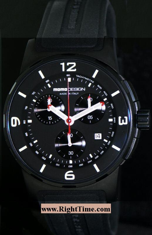Black Pilot Quartz Chronograph md064bk-rb - Momodesign Pilot wrist