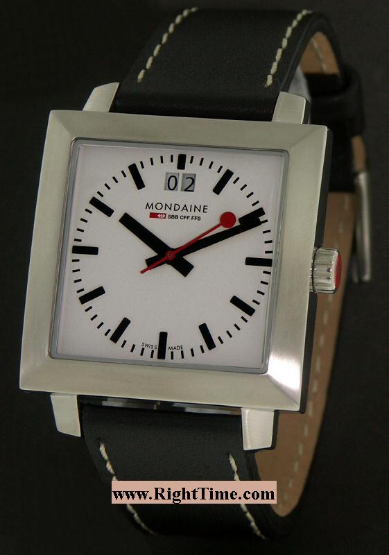 Square Big Date a685.30336.11sbb - Mondaine Railways Watch wrist watch