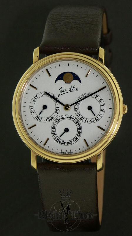 Jean D`eve Moon Phase Day/Date And Month 552451 - Pre-Owned Mens 