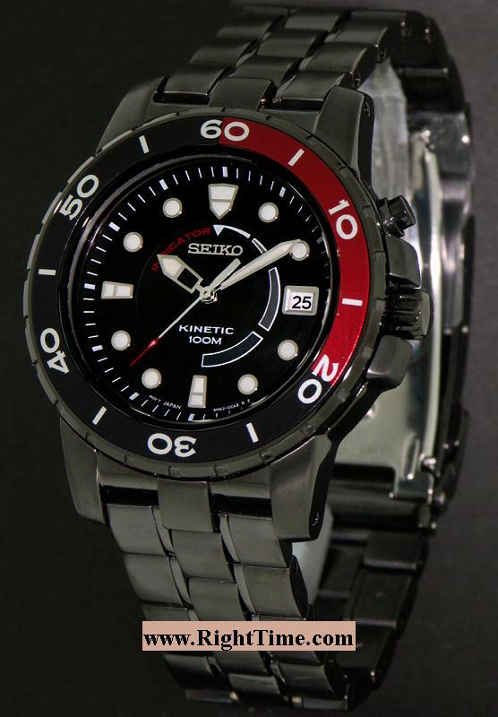 Black Kinetic Power Reserve ska389 - Seiko Core Sport wrist watch