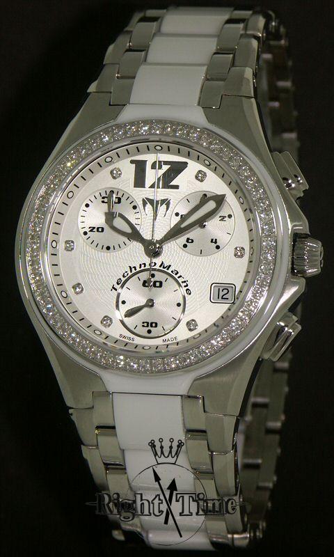 TechnoMarine Neo Classic Chrono Watch Diamond Markers Stainless Ceramic TechnoMarine Techno Marine Neo Classic Diamond Watch  main image 3