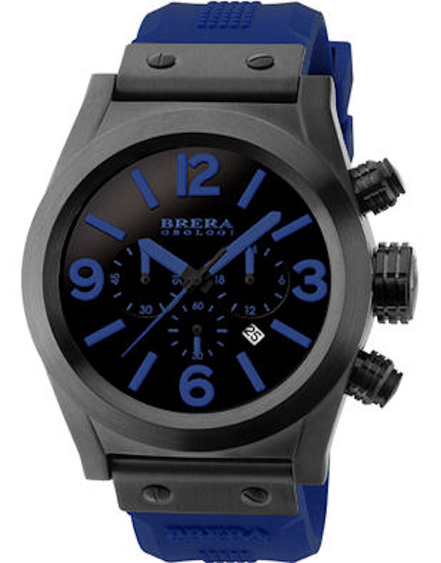 Black And Blue Chronograph bretc4565 - Brera Orologi Eterno wrist