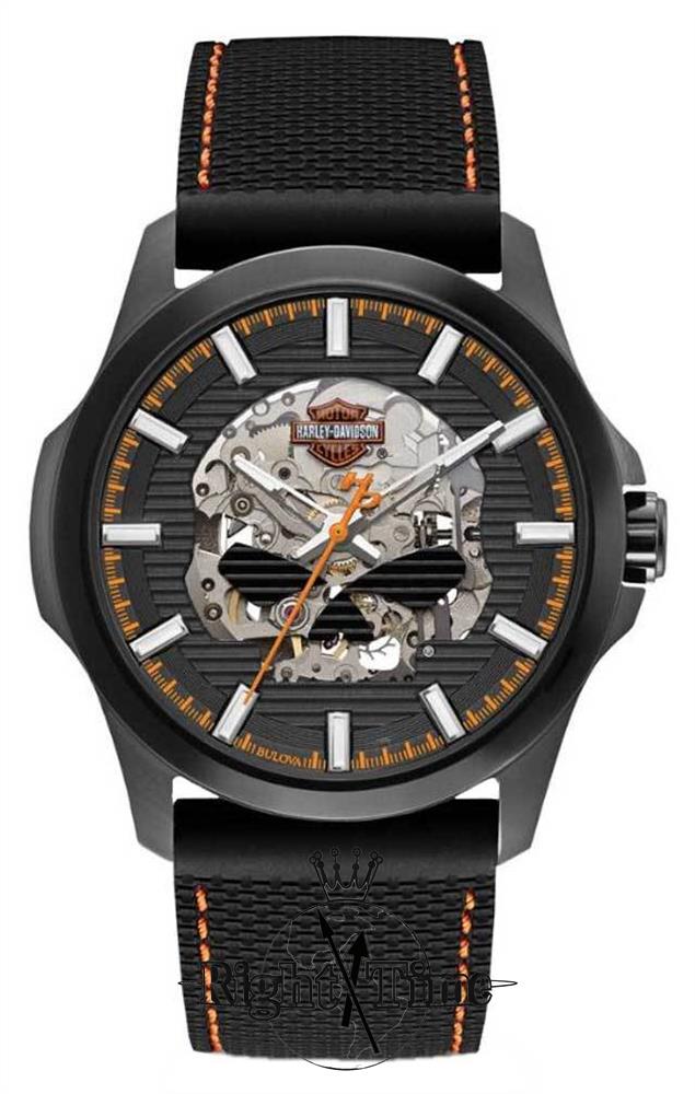 Harley-Davidson Auto W/Skull 78a118 - Bulova Harley-Davidson wrist