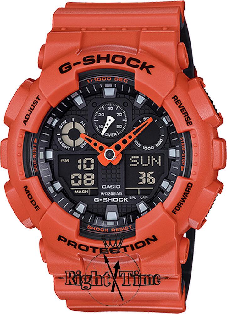 G-Shock 3-D X-Large Orange ga100l-4a - Casio G-Shock wrist watch