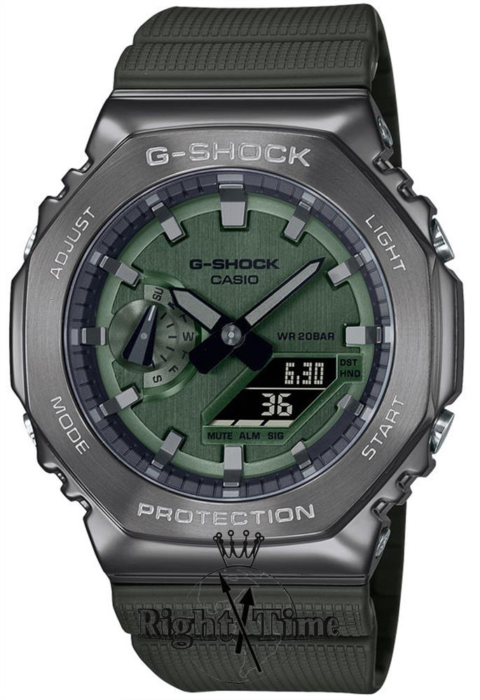 Casioak Steel Case Green Dial gm-2100b-3a - Casio G-Shock wrist watch