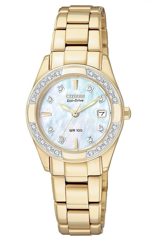 Regent Mop Gold-Tone Diamonds ew1822-52d - Citizen Ladies  display picture 2