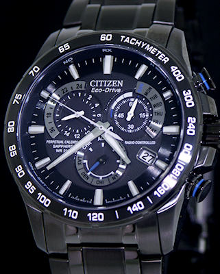 Black Atomic Chronograph at4007-54e - Citizen Atomic/Radio