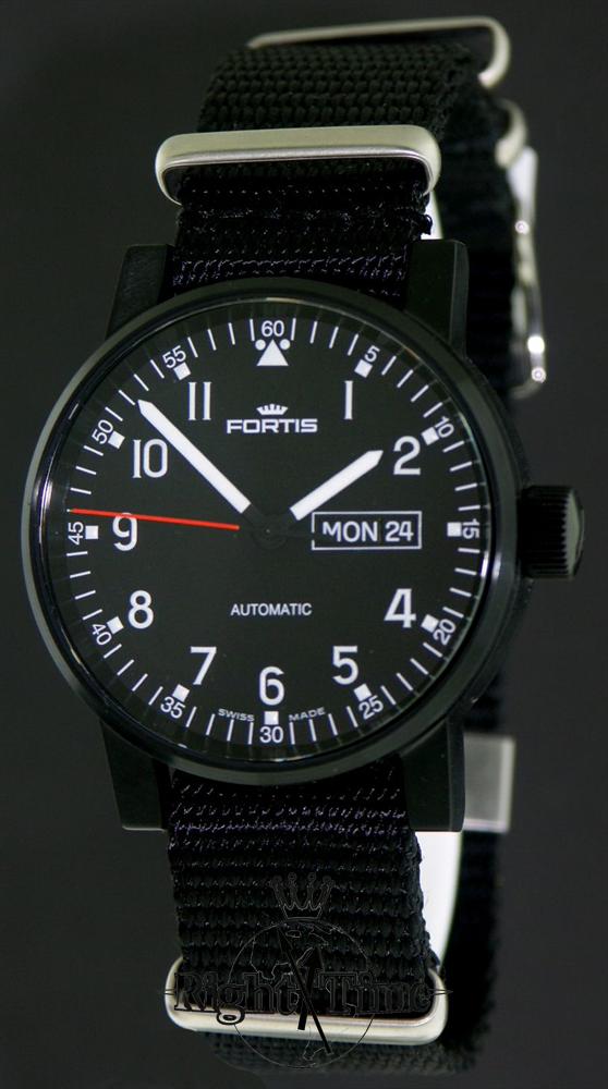 All Black On Nato Strap 623.18.71 n.01 - Fortis Spacematic wrist watch