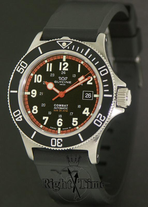 Combat Sub 20atm Black 3863-19atn-1 - Glycine Combat wrist watch