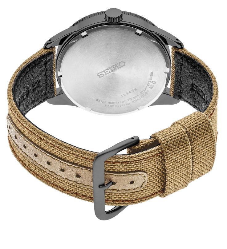 seiko men's beige nylon strap solar dress watch SSK023 5 Sports Field Sports Style