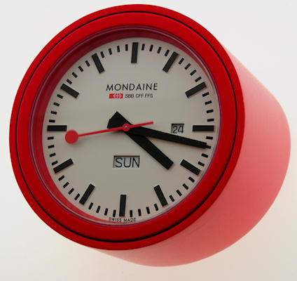 Table Clock Red A667 30sbb, Mondaine Mini Desk Clock