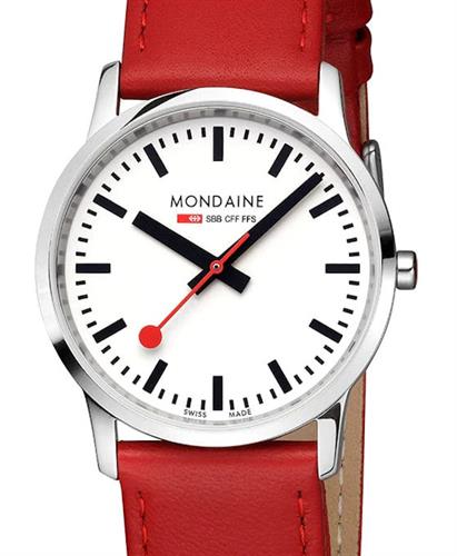 White Dial Red Band a400.30351.11sbp - Mondaine Railways Watch wrist watch