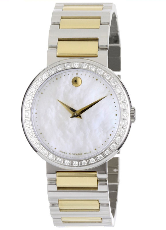 Concerto 2-Tone W/ Diamonds 0606470 - Movado Ladies wrist watch display picture 3
