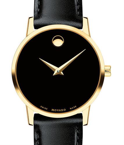 Gold-Tone Case Black Dial 0607275 - Movado Ladies wrist watch