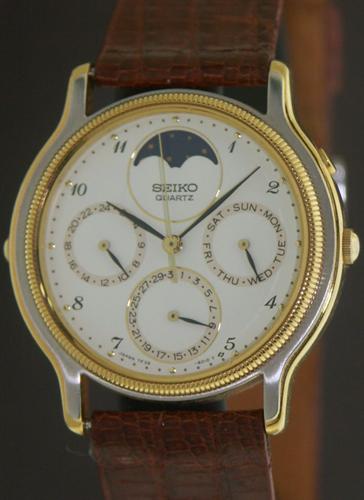 Seiko Moonphase Multi-Calendar 7f39-6029 - Pre-Owned Ladies Watches