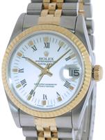 Pre-Owned ROLEX DATEJUST 18KT/SS WHITE DIAL