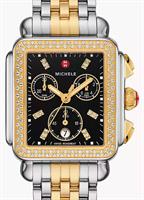 Pre-Owned MICHELE DECO T/T DIAMOND BEZEL BLACK