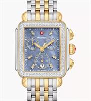 Pre-Owned MICHELE DECO TWO-TONE CHRONO BLUE