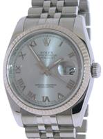 Pre-Owned ROLEX DATEJUST RHODIUM ROMAN DIAL