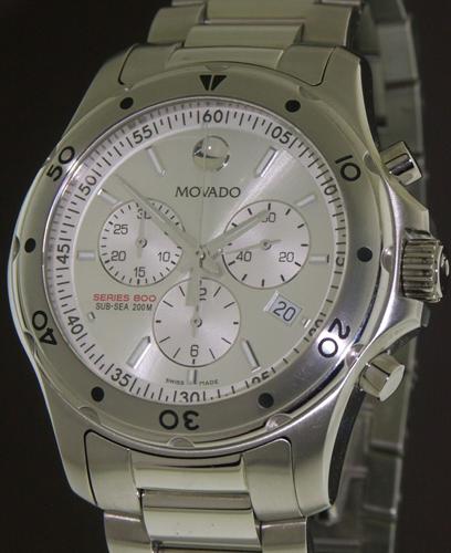 Movado Sub-Sea Silver Chronograph 2600077 - Pre-Owned Mens Watches