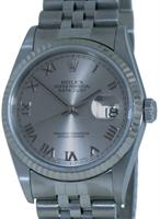 Pre-Owned ROLEX OYSTER DATEJUST SILVER ROMAN