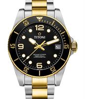 Pre-Owned TITONI SEASCOPER TWO-TONE BLACK
