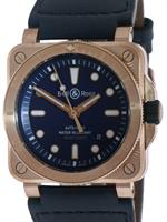 Pre-Owned BELL & ROSS DIVER BLUE DIAL BRONZE