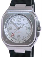 Pre-Owned BELL & ROSS BR 05 GMT SILVER ON RUBBER