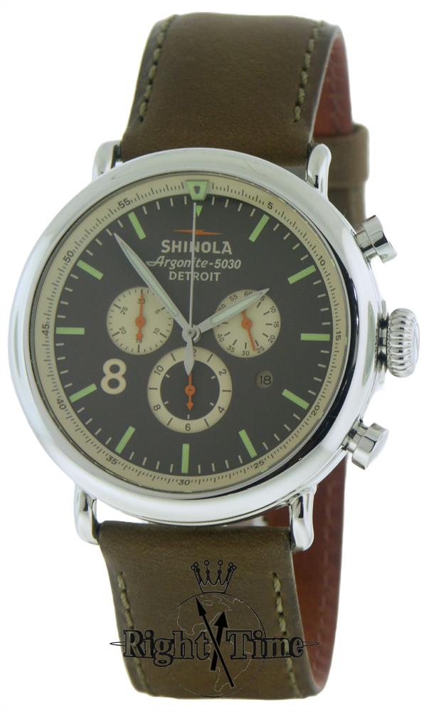 Shinola Runwell 47mm Brown Chrono s0100074 - Pre-Owned Mens Watches