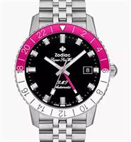 Pre-Owned ZODIAC GMT AUTOMATIC STEEL WHITE/PINK