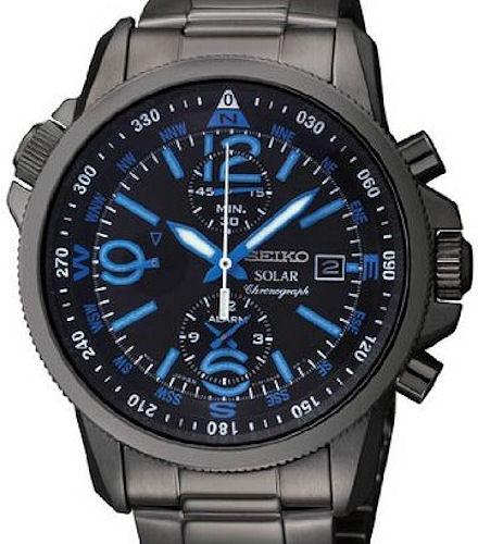 Solar Compass Chrono Black/Blu ssc079 - Seiko Core Sport wrist watch