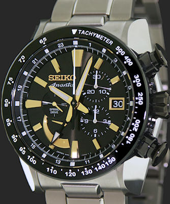 Titanium Chronograph Gmt sps011 - Seiko Luxe Spring Drive wrist watch