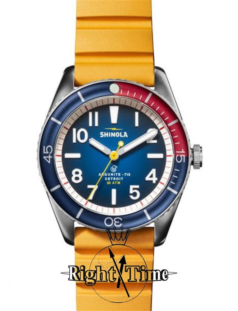 Duck 42mm Blue/Canary Yellow s0120242335 - Shinola Duck wrist watch