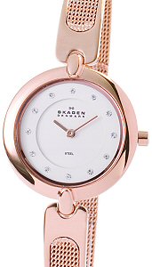 Rose Steel Bracelety Mesh Band 354srr - Skagen Steel wrist watch display picture 3